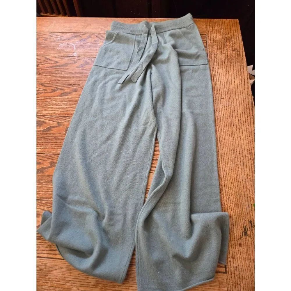 Maria de la Orden green wide leg wool/Cashmere pants sz Small